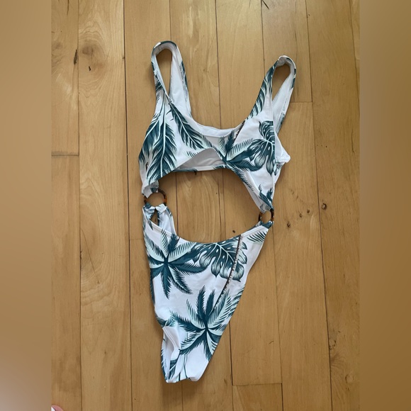 SHEIN | NWOT | One Piece Tropical Cut Out Bathing Suit - Picture 6 of 8